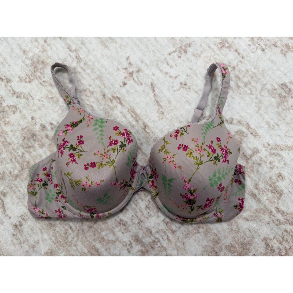 Victoria's Secret Body by Victoria Gray Floral Perfect Coverage Lined Bra 38D